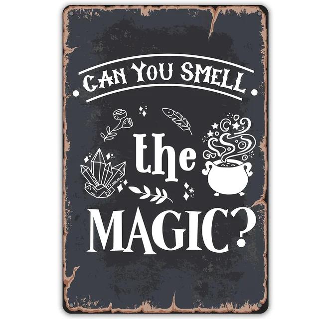 Vintage Metal Tin Sign  The House Witch Rules Halloween Decoration  Retro Wall Art for Home Room Restaurant Decor