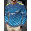 Men's 3D Printed Crew Neck Long Sleeve T-Shirt Fashion Versatile Trend Breathable Casual