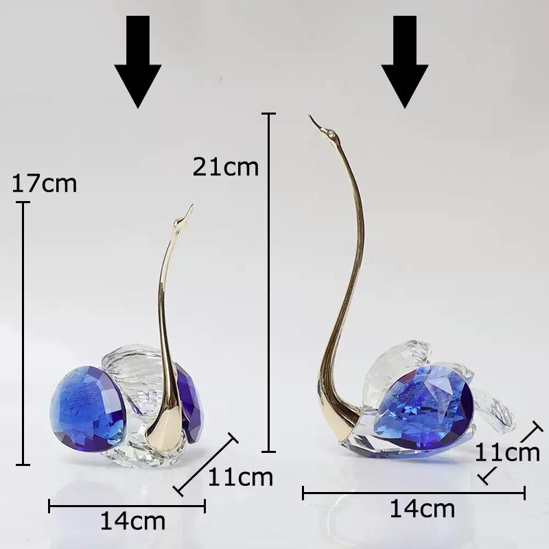 Transparent Crystal Swan Ornaments Creative Artwork Desk Decoration Gold-plated Swan Sculpture Modern Home Decor Accessories
