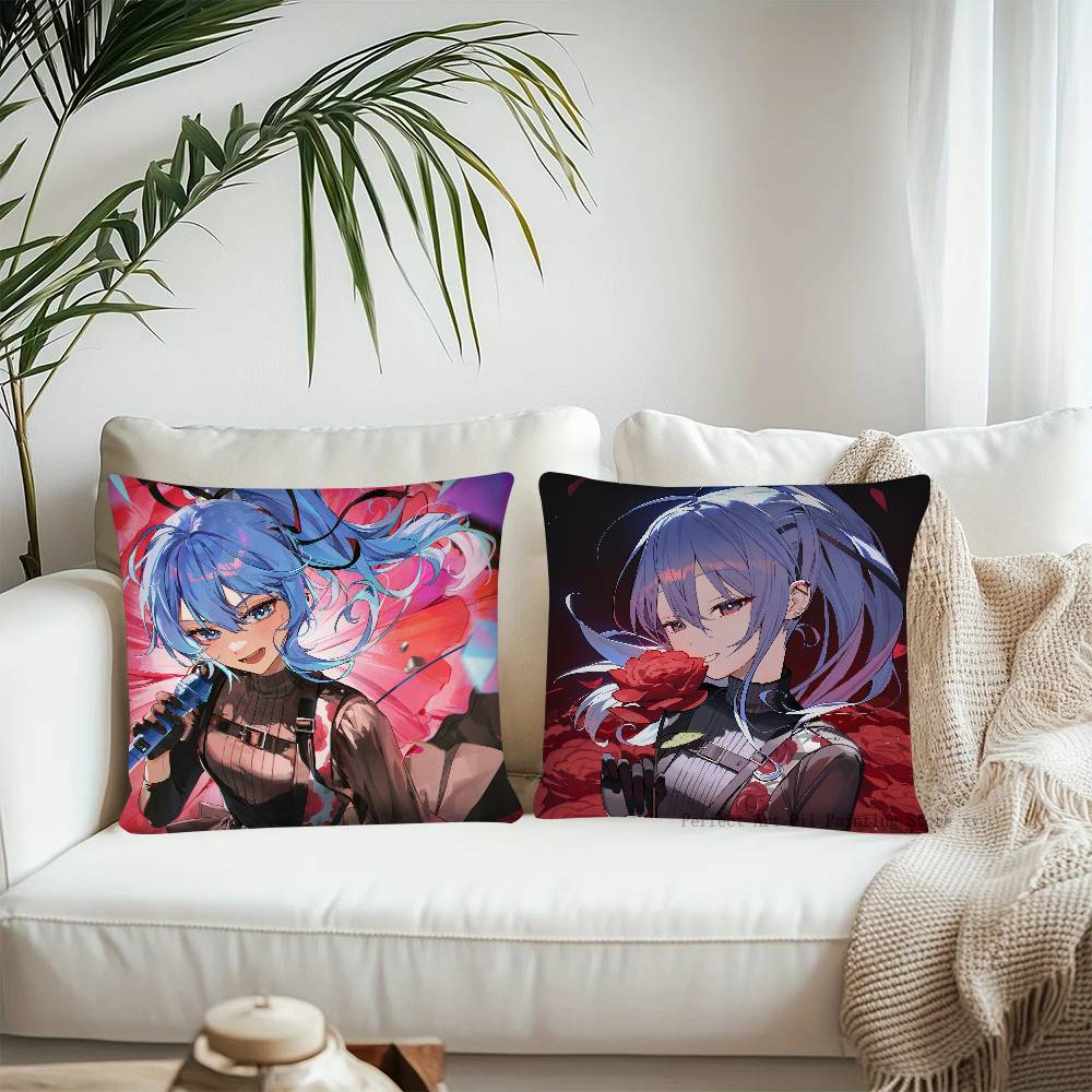 Anime Virtual Girl Hoshimachi Suisei Pillow Case Fashion Square Pillowcase Bedroom Sofa Room Ins Decoration Leisure