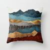 Geometric Peak Sun Whale Creative Office Peach Skin Fleece Pillow Cover Abstract Printed Home Sofa Cushion Cover