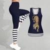 Animal Printed Yoga Outfit for Women Fashion Workout Leggings Fitness Sports Casual Yoga Set Sports Suit
