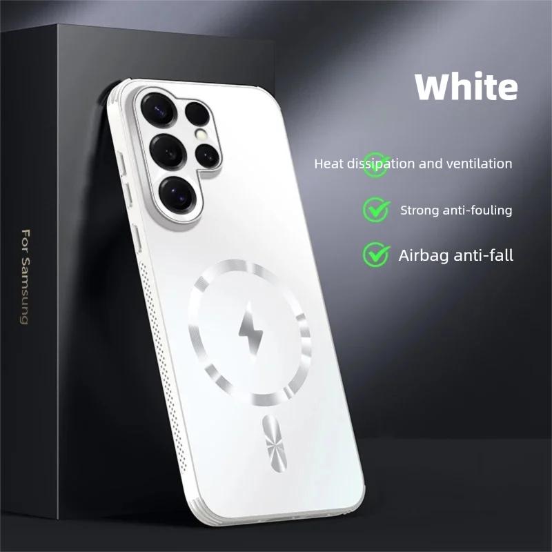 Magnetic Case for Samsung Galaxy S26 S25 Ultra Plus Edge Cover Heat Dissipation Hole Bumper Lens Film Cover for Magsafe Shell