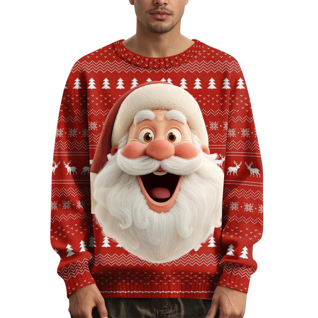 Pánský vánoční svetr s potiskem na límci