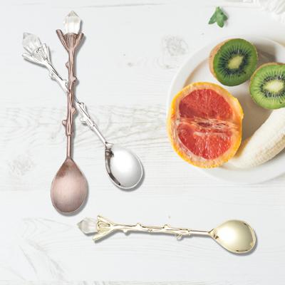 Kristalllöffel Vintage sichere Zinklegierung Kaffee Tee Mini Eis Dessert Kristalllöffel Home