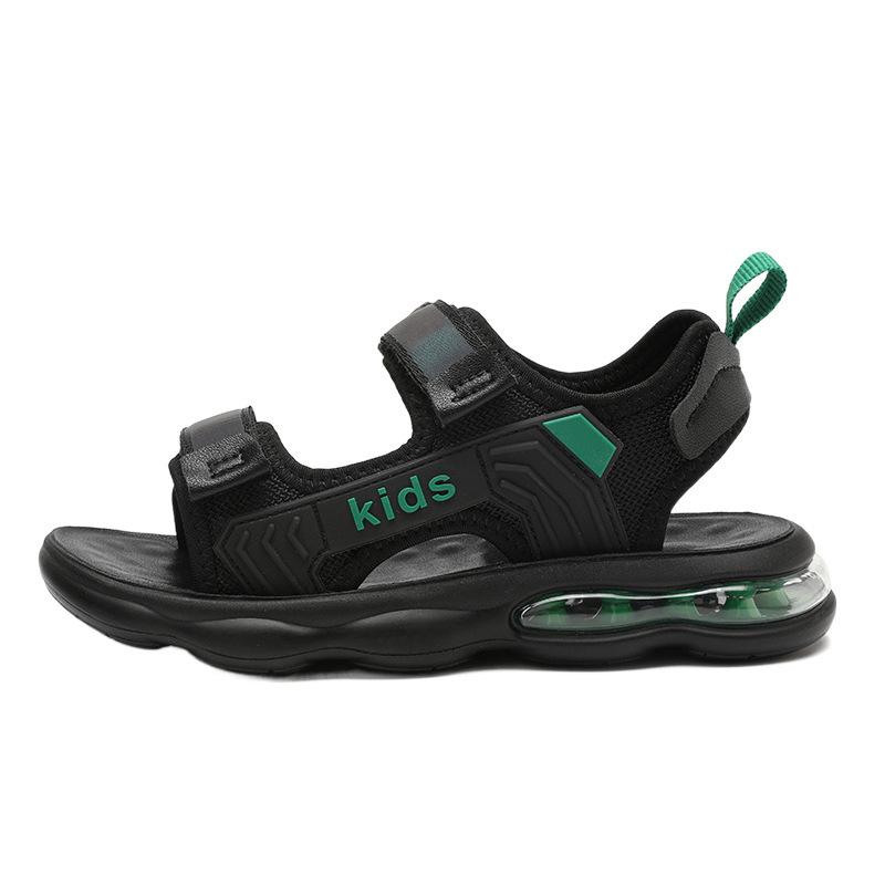 Boys sandals 2025 summer new middle and older children open-toed soft sole lightweight Velcro air cushion casual beach shoes tide