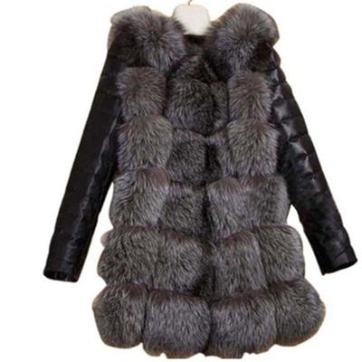 Winter Fashion Women's Jacket Faux Fur Coat Slim Leather Jacket Long Sleeve Warm Jacket