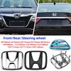 ABS Cars H Logo Front Grille Rear Trunk Emblem for Accord Civic Type-R CRV HRV FIT Jazz Steering Wheel Sticker Accessories