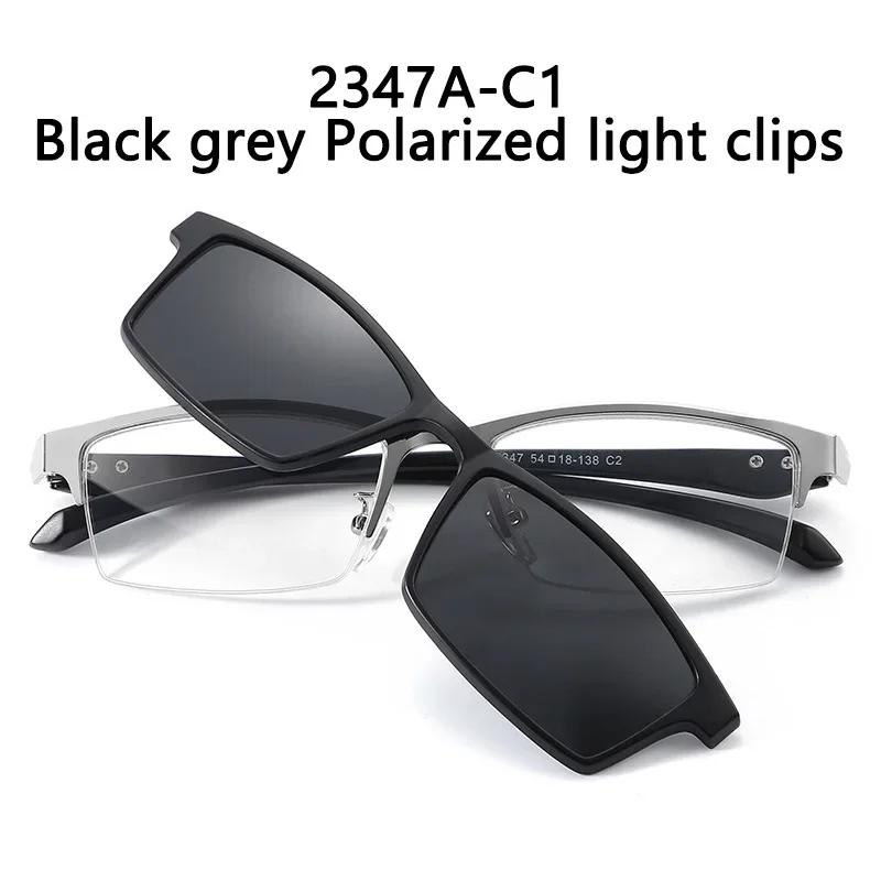 

Rectangle Small Magnet Sunglasses Men Polarized Clip On Glasses For Men Half Metal Frame Male 0 Diopter Optic Myopia Eyewear SHOW AS PICTURE