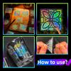50 Bohemian Window Grilles Transparent Laser Stickers Streamer Floating Painting Pet Transparent Card Laser Ins Wind Goo Card