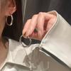 Simple and Smooth Silver Large Earrings for Women, Classic Plain Ring Metal Earrings, Versatile Basic Earrings.