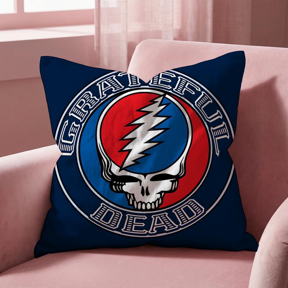 Grateful Dead Rock Band Cushion Cover Multi-Scene Pillow Cover for Home & Car - Reversible, Soft & Durable for Daily Use