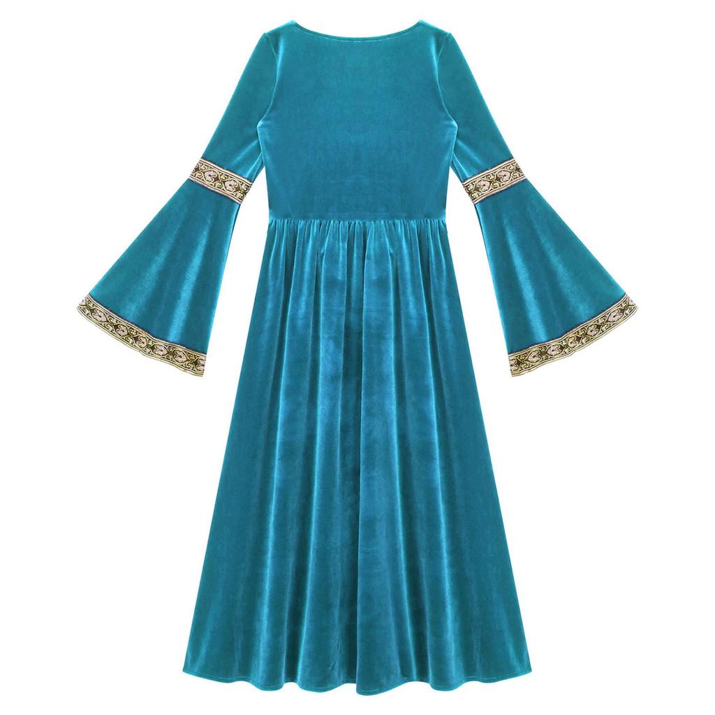 Girls Medieval Princess Costume Renaissance Costume Robe Retro Gown Dress for Halloween Cosplay Dress Up