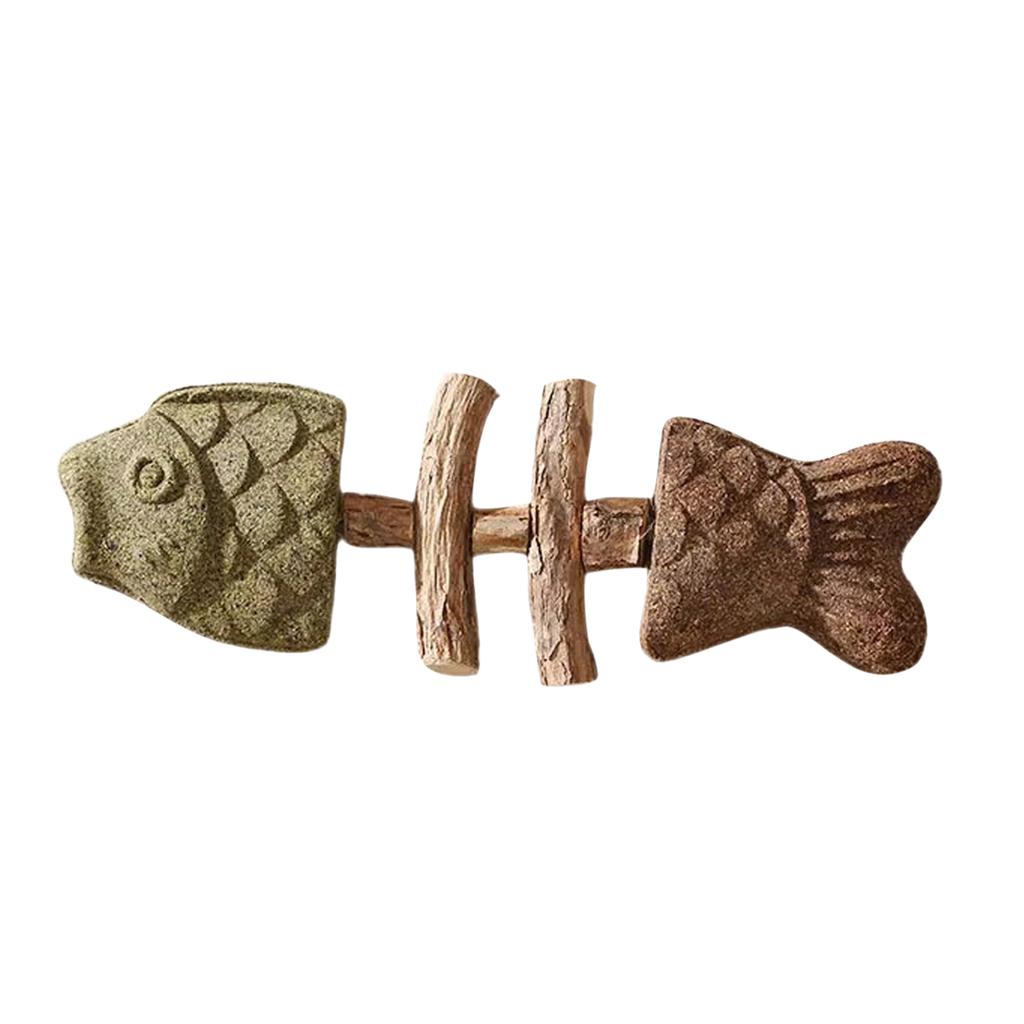 PurriDent Natural Chew Toy For Cats, Whitening Fishbone Shape With Catnip & Silvervine, Teeth Cleaning Stick For Interactive Play & Health