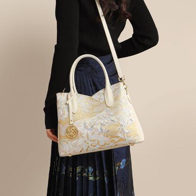 Women's Bag Light Luxury New Chinese Embroidered Tote Bag Temperament Handbag Shoulder Messenger Bag