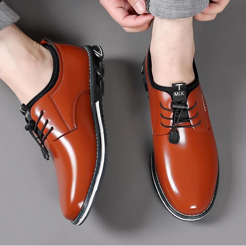 Business Men Shoes Luxury Leather Casual Shoes for Men Comfor Soft Flat Driving Shoes High Quality Slip on Men Loafers Big Size
