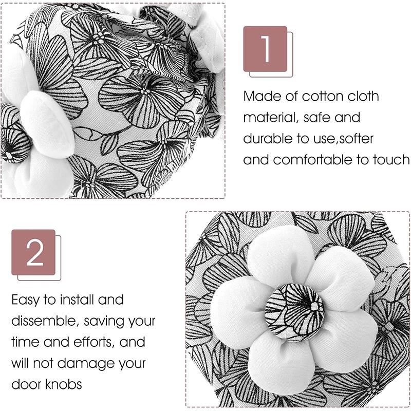 WTEMPO 2PCS Door Knob Printed Covers Door Knob Protector Cover Wall Protectors Reusable Washable Door Handle Cover for Round Door Handle Protection