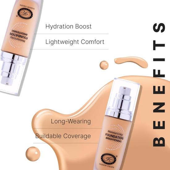 Hydratační bělicí make-up Fashion Colour | Make-up pro suchou pleť | Plné krytí, roztíratelný | Normální až mastná pleť | (Růžová slonovinová kost, 40 ml)