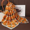 Spring and summer mottled color block silk scarf women's square scarf thin with shirt neck protector decorative versatile foreign style scarf