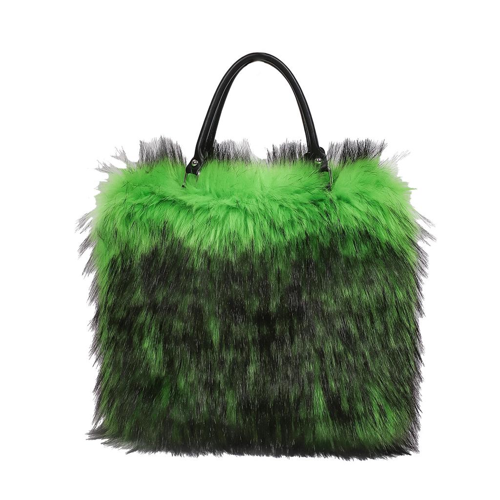New Autumn Fluffy Faux Fur Shoulder Bag for Women Elegant Soft Plush Large Crossbody Bag High Quality Shopping Handbags