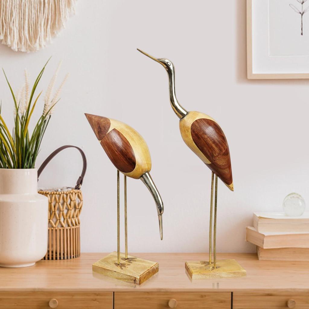 Svankran, Dekorativa turturfåglar, Antika Saras för heminredning - Set om 2 (16 tum)