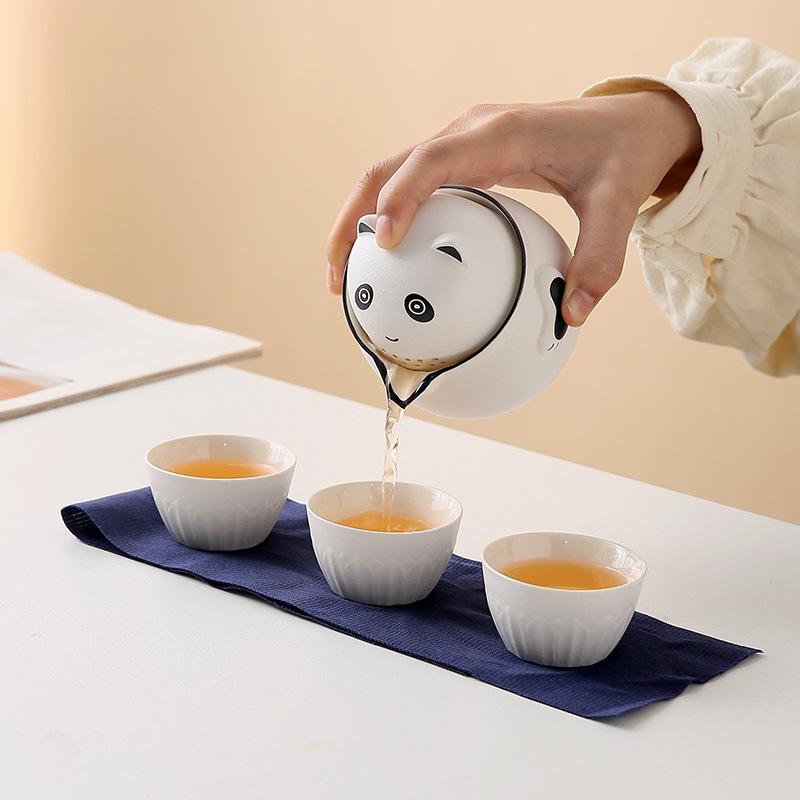 Merchandise Panda Portable Travel Tea Set Kuaike Cup Souvenir Business Advertising Gift Set
