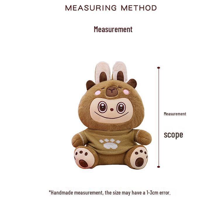 Seria Puloverelor Transformabile: Jucărie de pluș rață galbenă drăguță și păpușă capibara