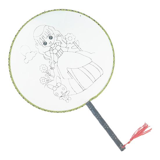 DIY Malířský Kulatý Vějíř s Dřevěnou Rukojetí Ručně vyráběný Dekorativní Vějíř Čínský Styl Nedokončený Ruční Vějíř Řemesla Dekorace