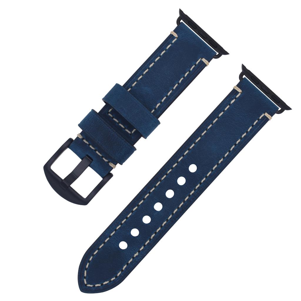 Suitable For Apple S7 Watch Apple Iwatch Strap First Layer Crazy Horse Leather Pin Buckle Watch8 Watch Strap