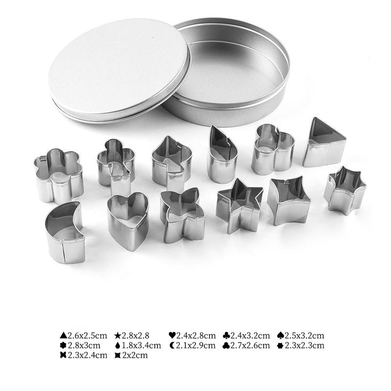 

12/24/30PCS Stainless Steel Cookie Cutters Mini Geometric Shape Biscuit Molds Household Baking Tools for Fondant Cake Decoration