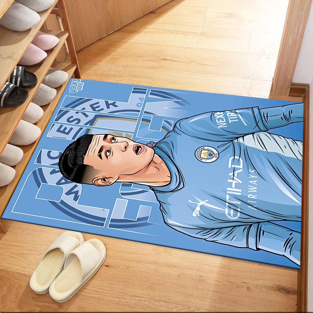 Manchester City Floor Rug Office Rug Suitable For Decorate Room Entryway Bedrooms Dining Room Antislip Carpet Decorate Offices Birthdaychristmas Gift