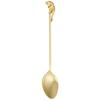 Takakuwa Metal Rubber Cast Cat Coffee Spoon, Gold, 405572
