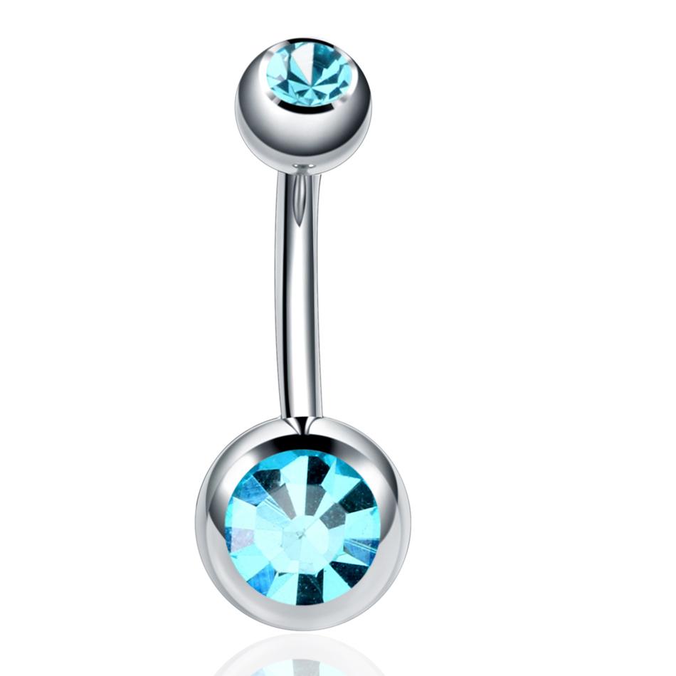 1PC Surgical Steel Crystal Belly Button Piercings 14G Heart Belly Piercing CZ Navel Ring Nombril Belly Rings Sexy Women Jewelry
