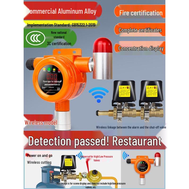 MDNG Baorui Combustible Gas Alarm with Auto Shut-off CN plug (adapter included)
