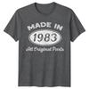 Made In 1983 Unisexs T Shirt 43rd Birthday Gift Vintage fortythree
