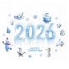 2026 Christmas Window Clings Blue Snowflake Ice Double-Sided Window Stickers PVC