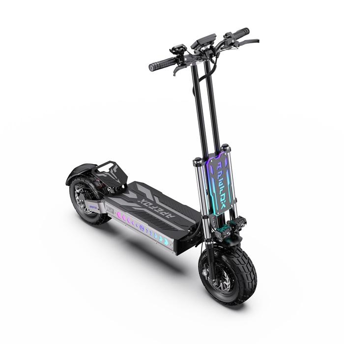 Skládací elektrická koloběžka APEFOX-T90: 85 km/h, 100 km dojezd, 60 V 31,2 Ah, Dva 2100W motory, 13palcové terénní pneumatiky