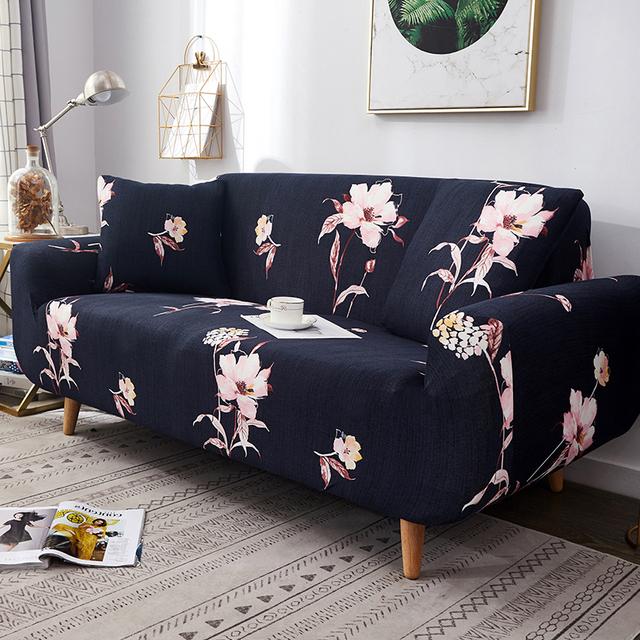 S -Emiga Geometric Printed Sofa Cover Sets For Living Room Flexible Elasticized Slipcover Sectional Corner Sofa Covers 1 /2 /3 /4 -Seater