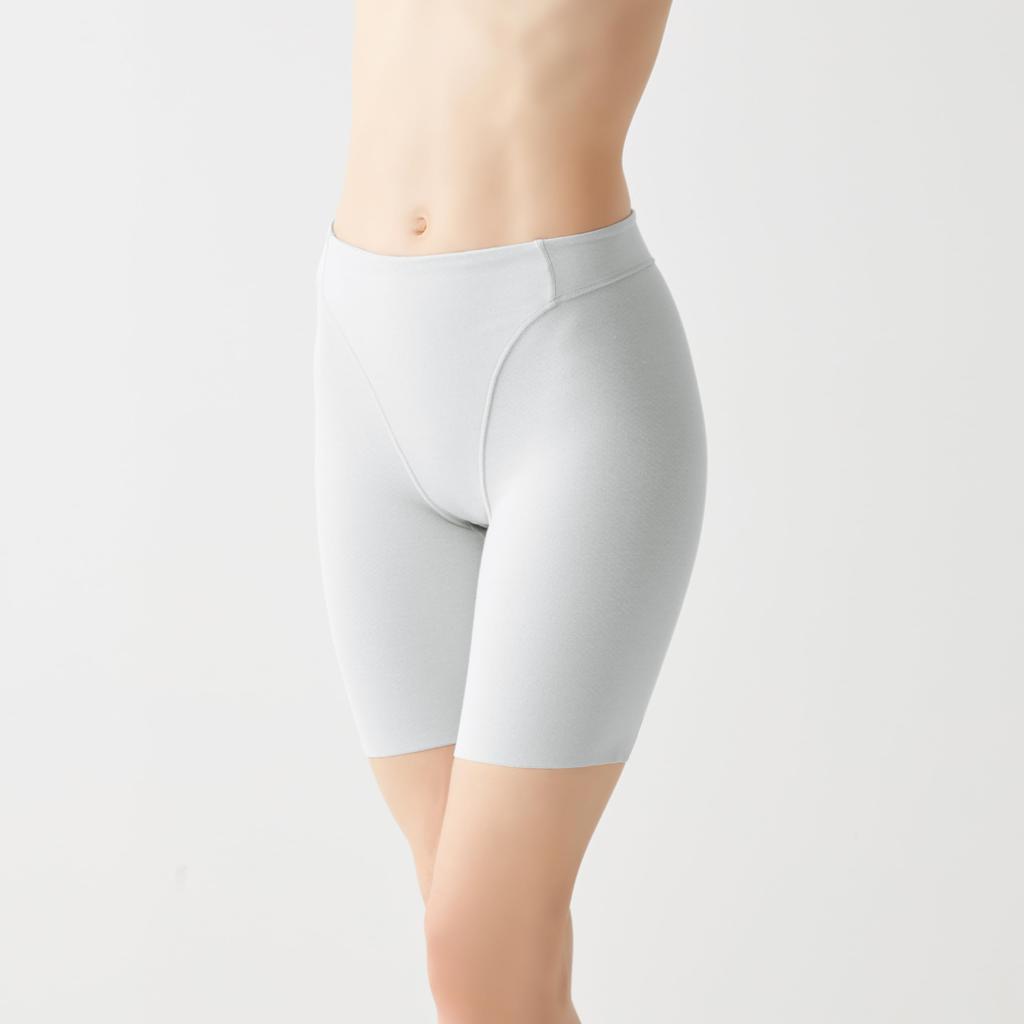 Gunze KIREILABO Lange Hüftformhose mit Bio-Baumwolle Twilight Größe M Damen Innen, KB4063N, Silber,
