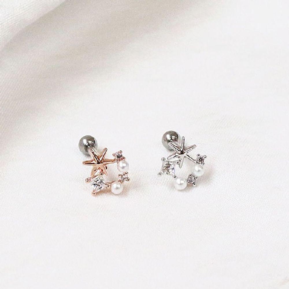 Women's Aqua Starlight Tragus Inner Conch Piercing