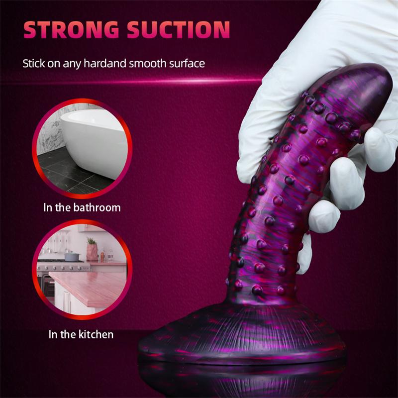 Female Soft Dildo Masturbator Oversized Alien Mixed Color Simulation Dildo Adult Supplies