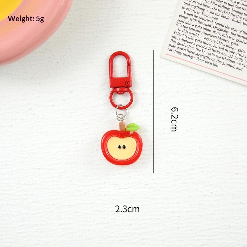 Cute Fruit Keychain Cartoon Fruits Pendant Portable Bag Hanging Ornament Car Key Holder For Couple Daily Decor Gift