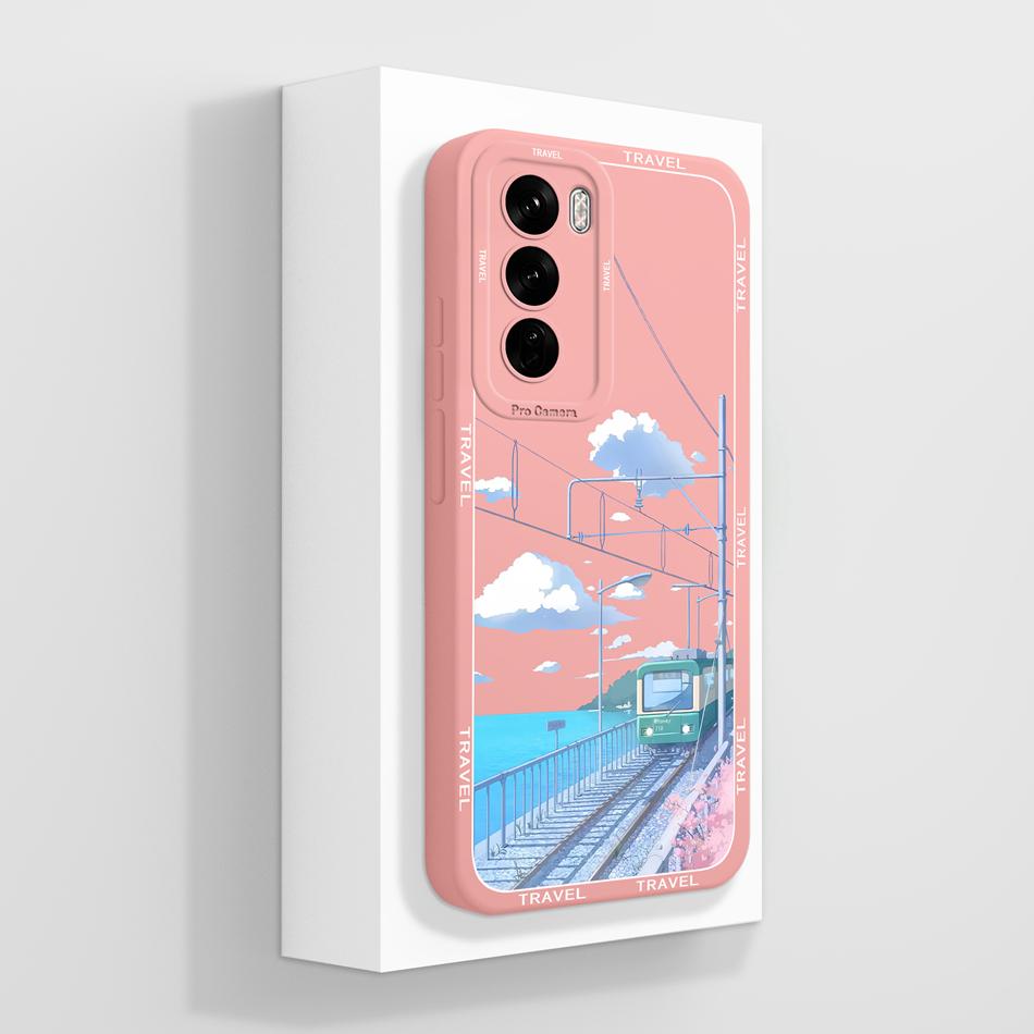 Art Case For Oppo Reno 12 Pro Soft Liquid Silicone Back Cover For Oppo Reno12 12Pro 5G Shockproof Full Protection Phone Cases