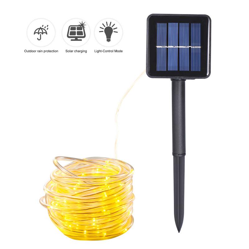 LED Solar RGB Rainbow Tube Light for Outdoor Ambiance - Color-Changing Trampoline String Light