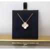 Women's Four-leaf Clover Necklace Single Flower White Mother-of-pearl Red Agate Pendant Clavicle Chain