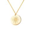 Simple Sun Titanium Steel Necklace Versatile Vintage Radiant Lines Round Pendant Non-Fading Clavicle Chain
