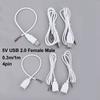 5V USB 2.0 Female Male 4Pin Wire Power Supply Cable Jack Charging Extension Connector white 0.3m 1m for computer accessories