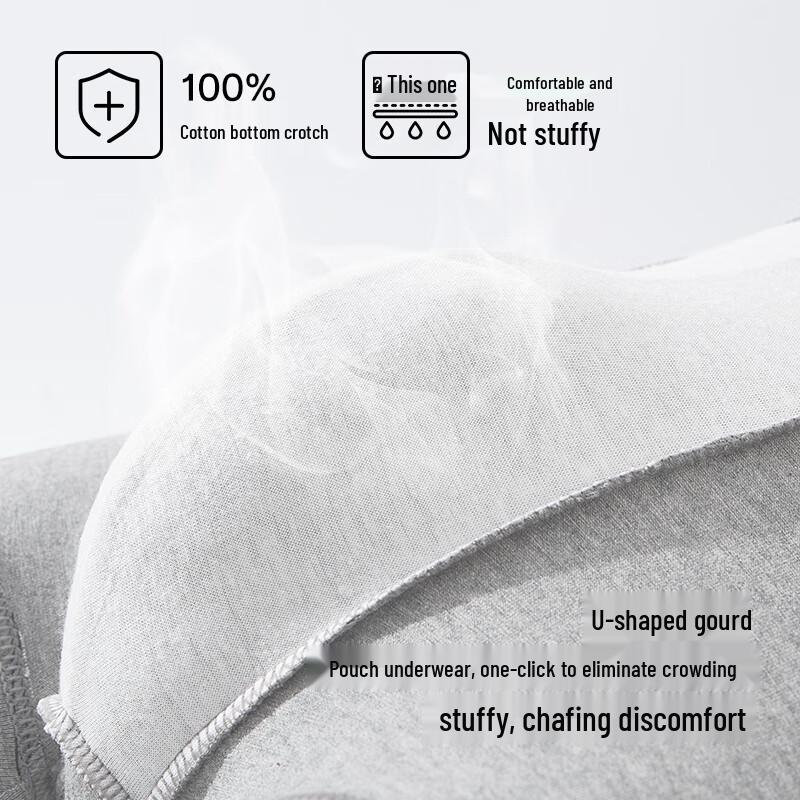 Langsha Men's Pure Cotton Boxer Briefs (4-Pack)