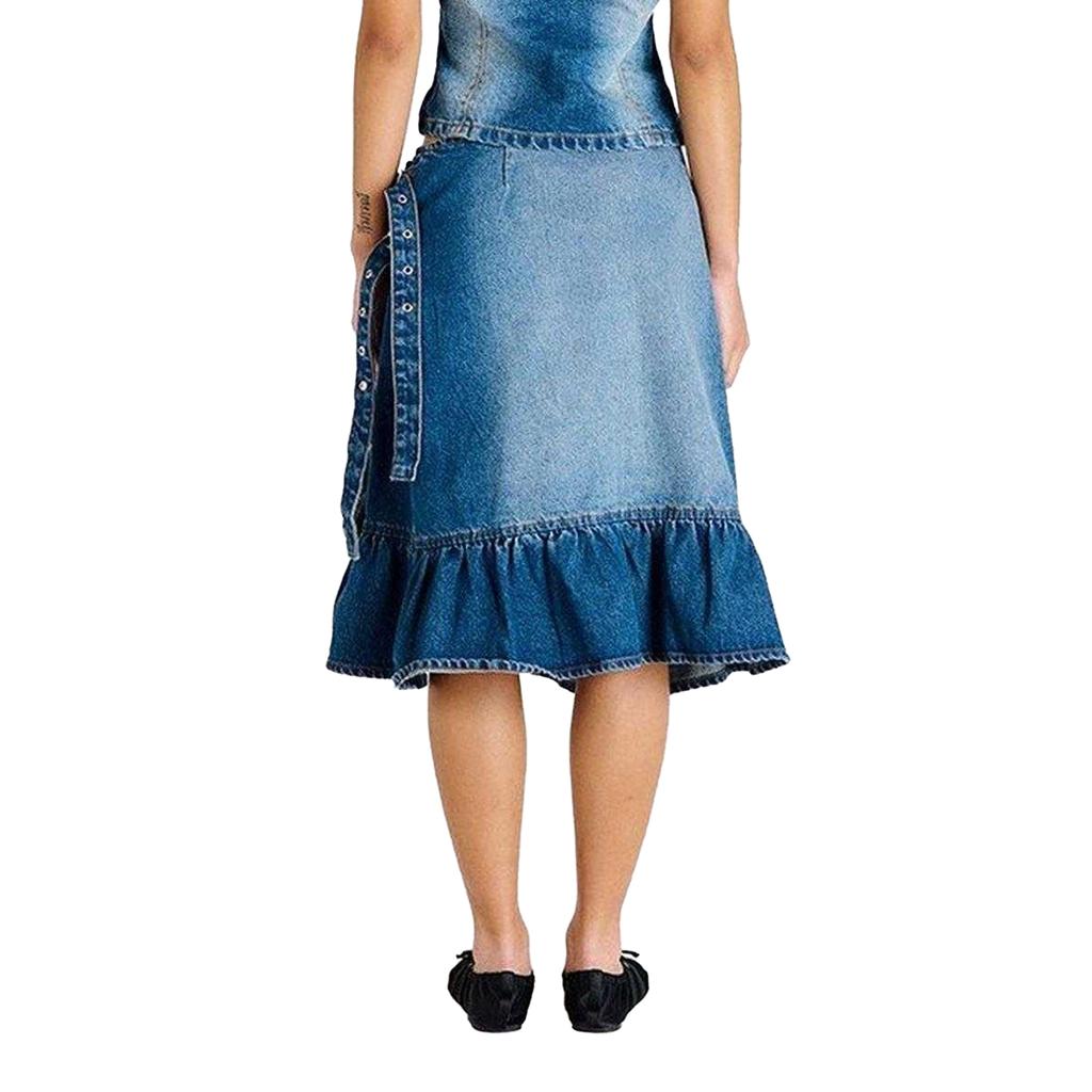 The Ragged Priest Womens/Ladies Gail Buckle Denim Skirt