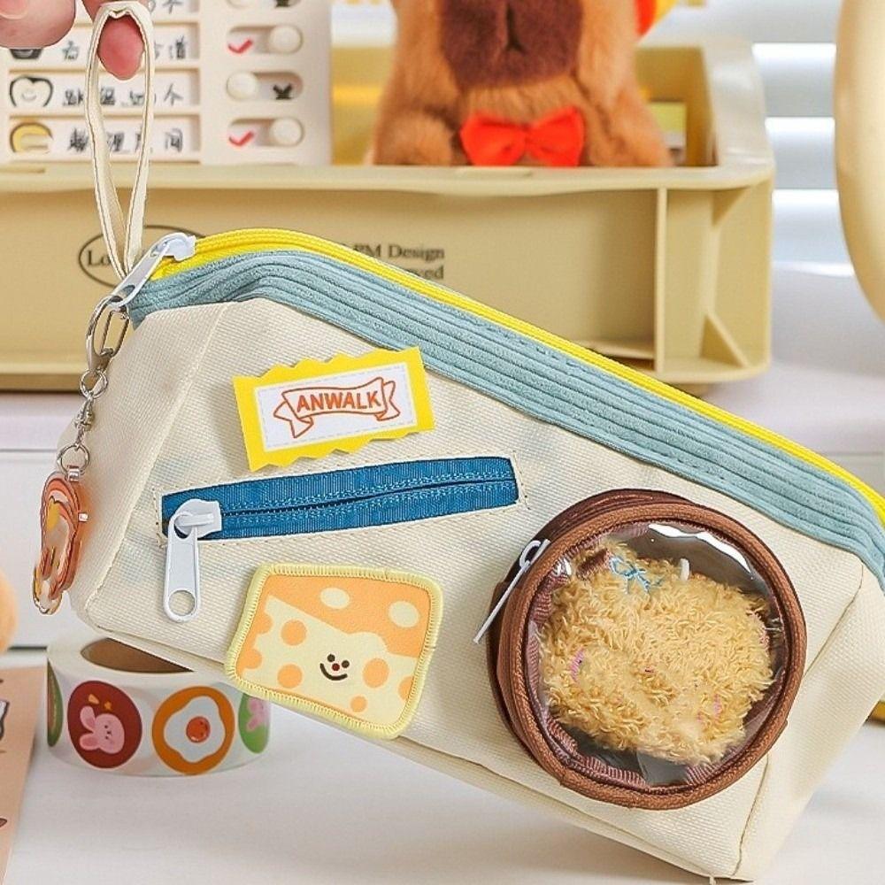 Cartoon Food itabag Pen Bags Large Capacity Zipper Pen Bag New Stationery Storage Pouch